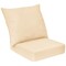 Outdoor Chair Cushion Set Seat And Back Cushion Polyester Thick Padded With Ties Removable Cover Patio